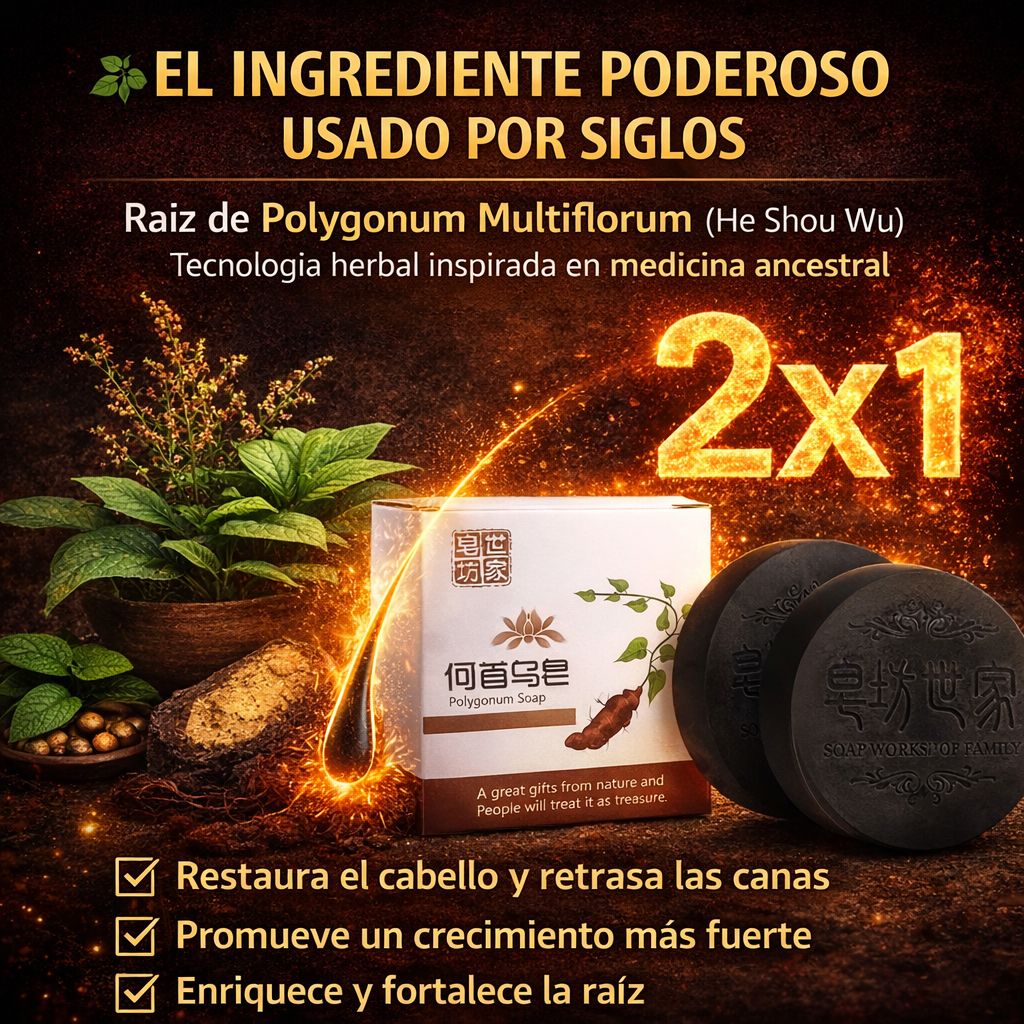 NUEVO SHAMPOO REVITALIZADOR ANTICAÍDA POLYGONUM EN BARRA 2x1