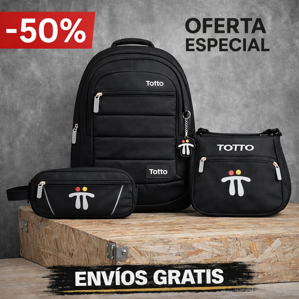 MORRAL TOTTO + GRATIS LONCHERA Y CARTUCHERA