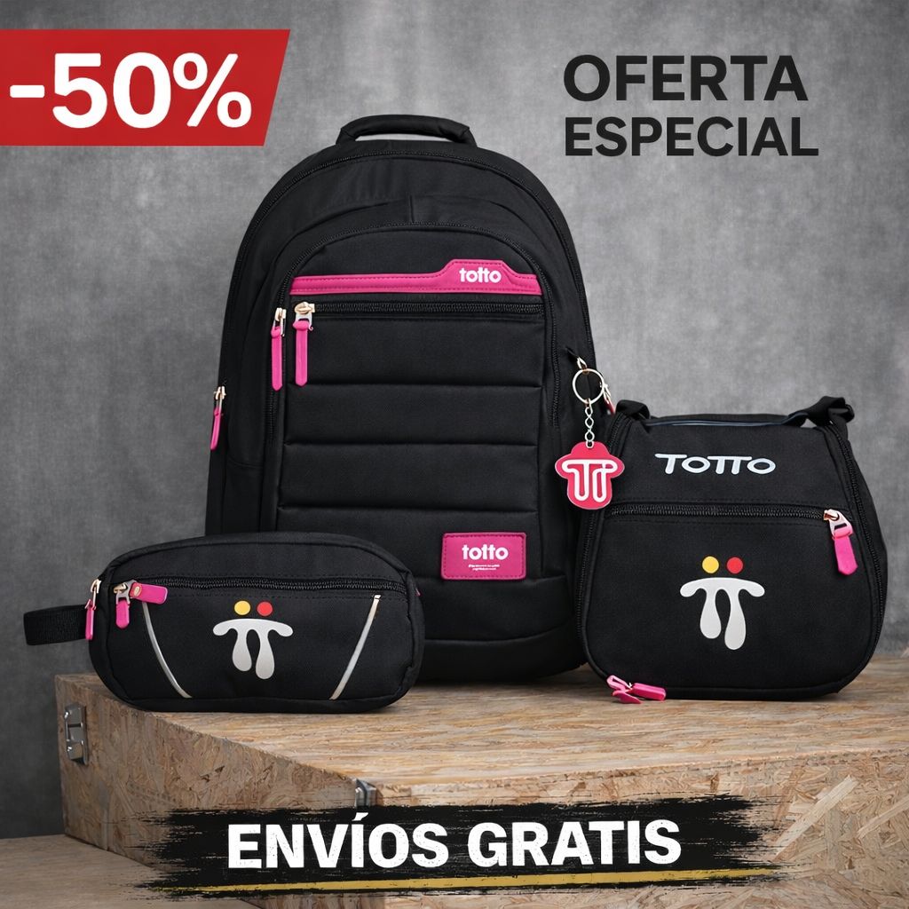 MORRAL TOTTO + GRATIS LONCHERA Y CARTUCHERA