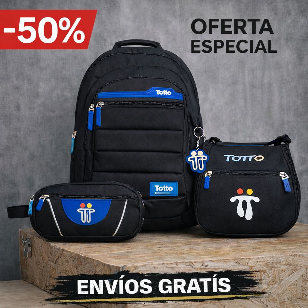 MORRAL TOTTO + GRATIS LONCHERA Y CARTUCHERA